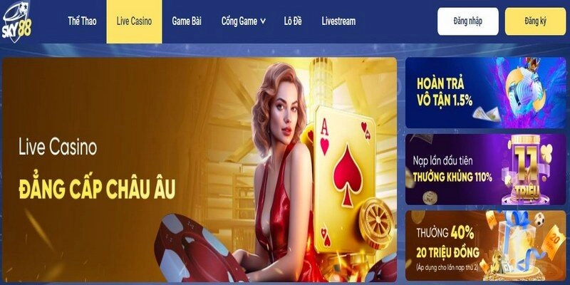 Nhà cái cung cấp live casino hiện đại hấp dẫn